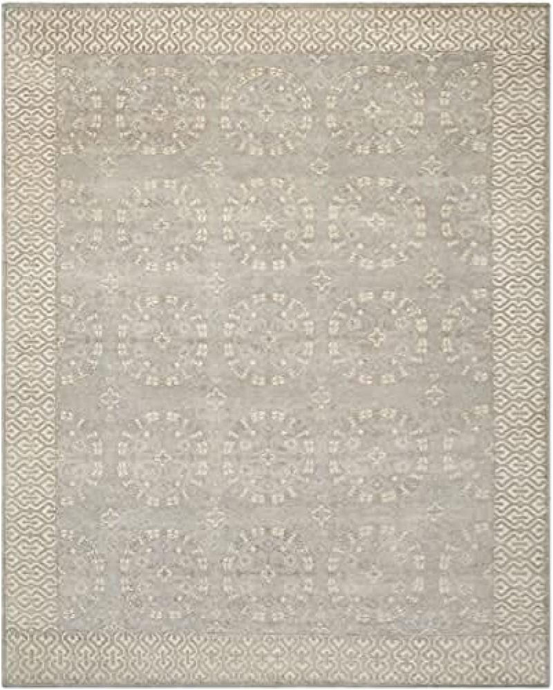 SAFAVIEH Oushak Collection Area Rug - 6' x 9', Blue & Ivory, Hand-Knotted Traditional Oriental Wool, Ideal for High Traffic Areas in Living Room, Bedroom