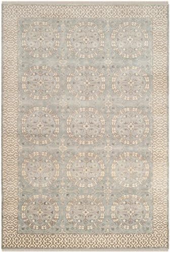 SAFAVIEH Oushak Collection Area Rug - 6' x 9', Blue & Ivory, Hand-Knotted Traditional Oriental Wool, Ideal for High Traffic Areas in Living Room, Bedroom