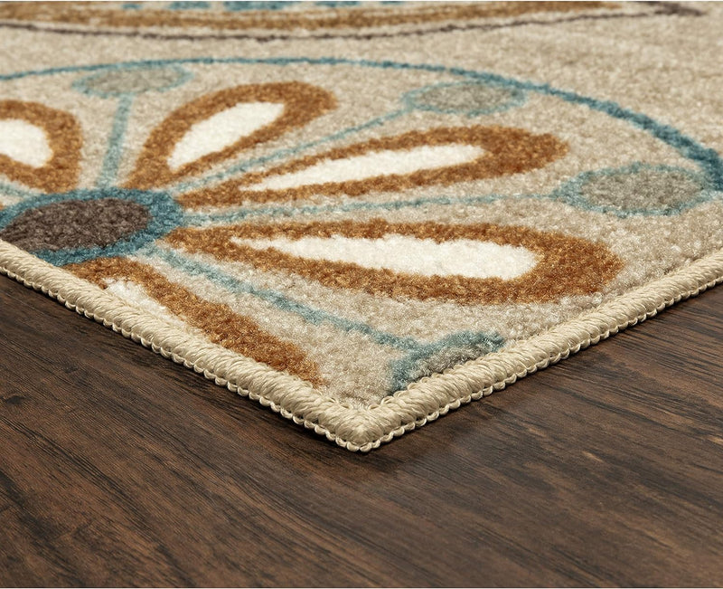 5' x 7', Beige Indoor Floral Area Rugs