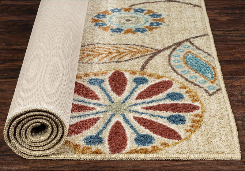 5' x 7', Beige Indoor Floral Area Rugs