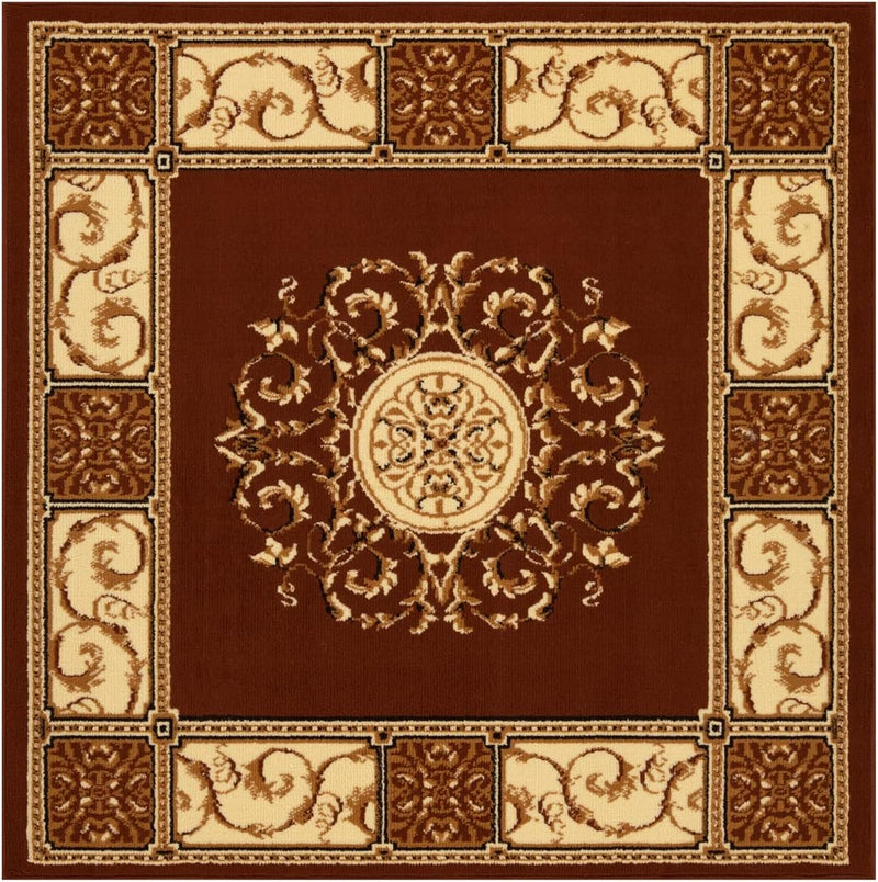 5' x 5' Square, Toffee Traditional Oriental Medallion Area Rug