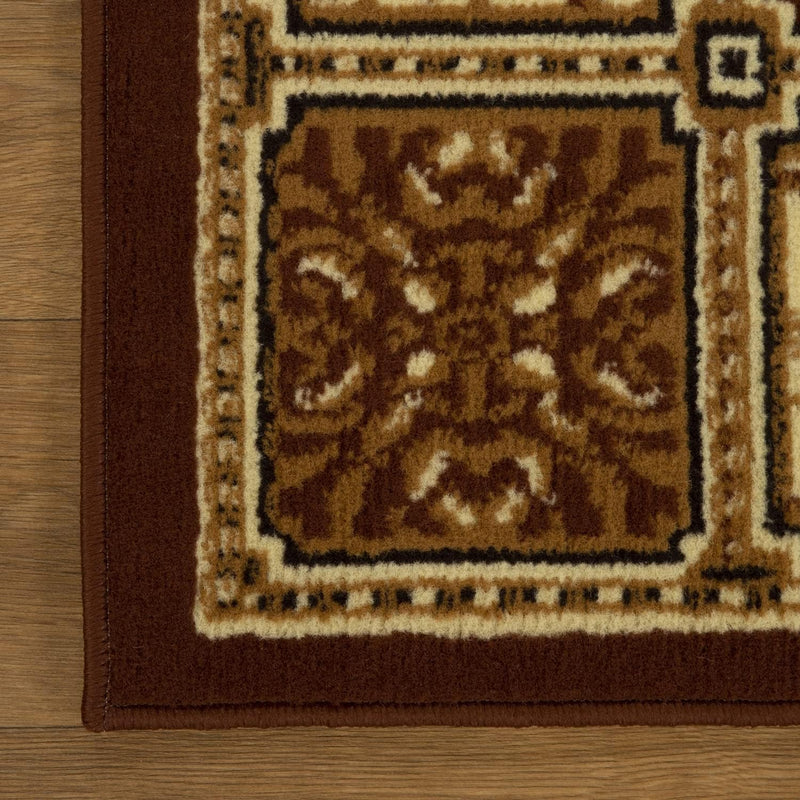 5' x 5' Square, Toffee Traditional Oriental Medallion Area Rug