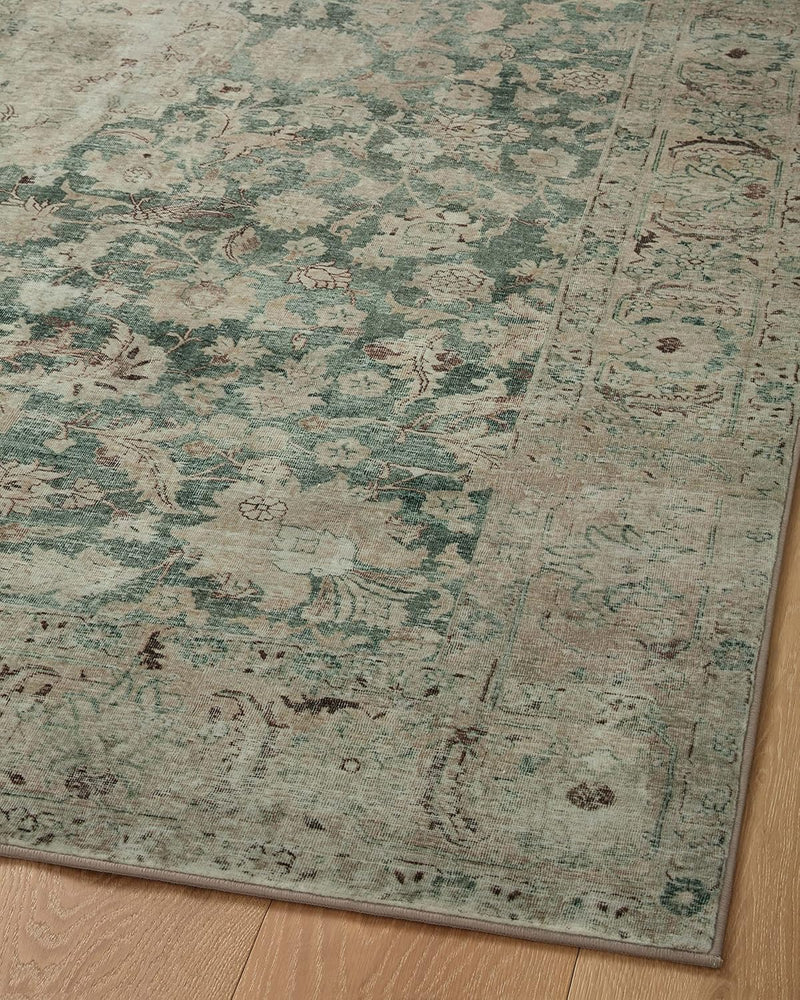 3'-6" x 5'-6" Washable Jade/Sand Accent Rug by Loloi
