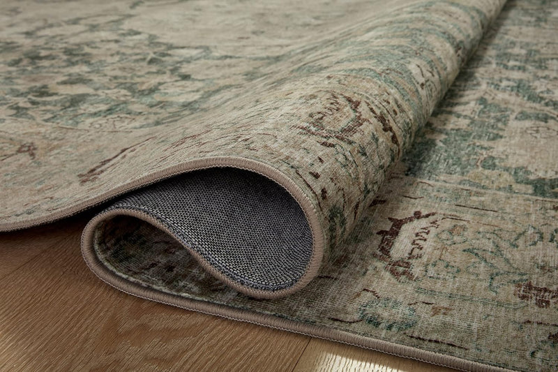 3'-6" x 5'-6" Washable Jade/Sand Accent Rug by Loloi