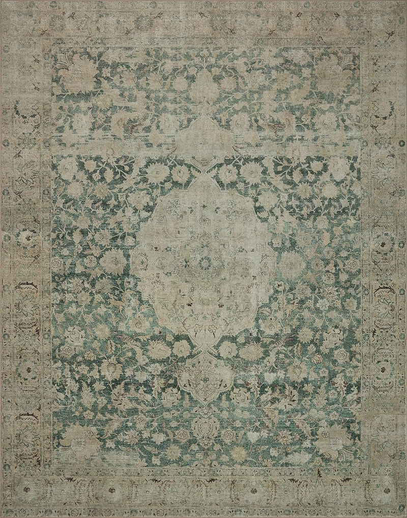 3'-6" x 5'-6" Washable Jade/Sand Accent Rug by Loloi