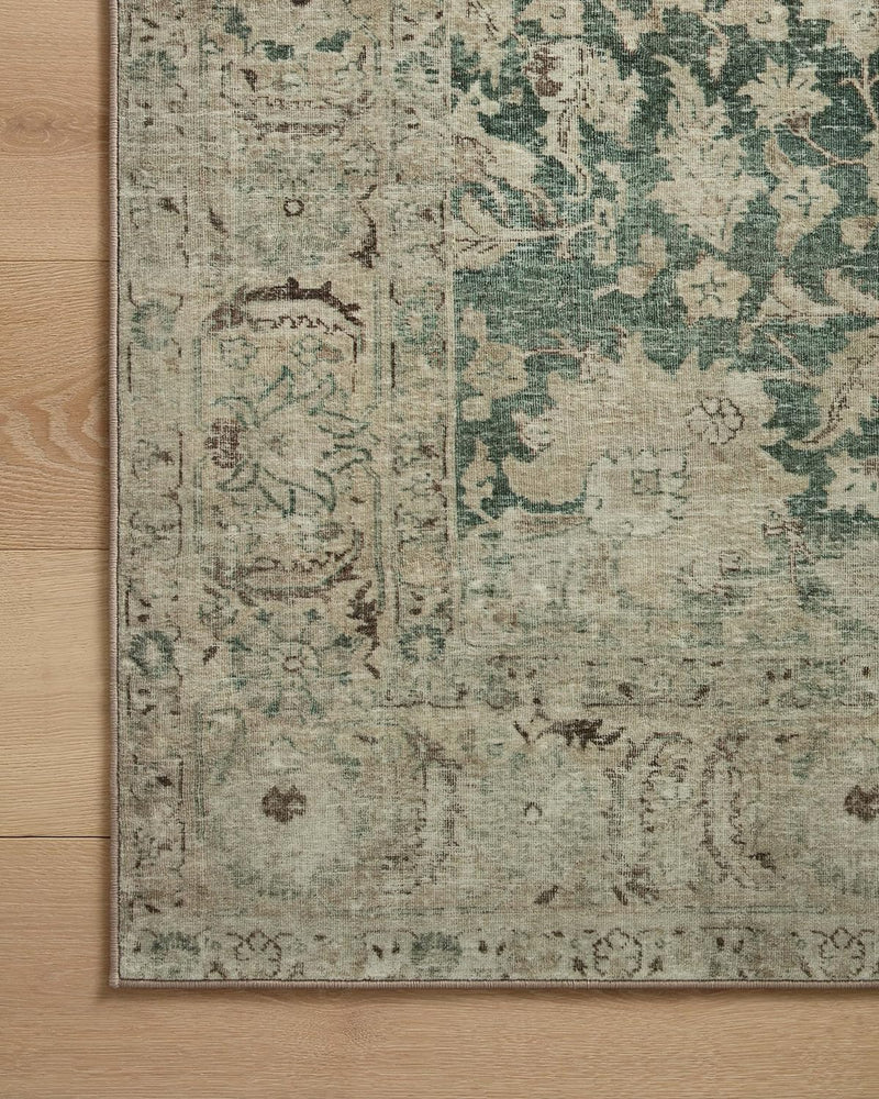 3'-6" x 5'-6" Washable Jade/Sand Accent Rug by Loloi