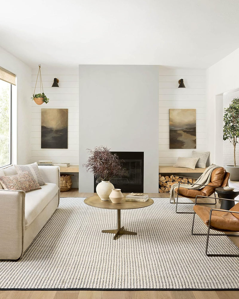 Loloi Angela Rose x Colton Ivory/Black 5'-0" x 7'-0" ‎Handmade Hand Woven Area Rug