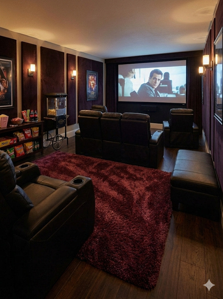 5' x 7' Burgundy Shag Area Rug