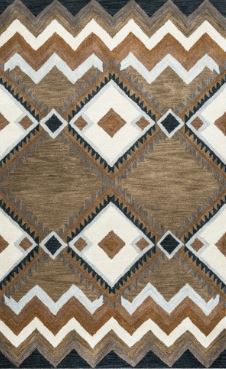 5' x 8' Handmade Multi Angles Chevron Tumble Weed Loft 100% Wool Area Rug By Rizzy Rugs