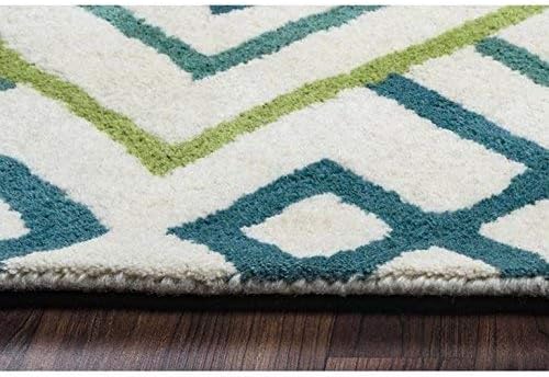 5' x 7' Handmade Rugs Blue/Gray/Rust/Blue Trellis Bradberry Downs Collection Wool Area Rug by Rizzy Home