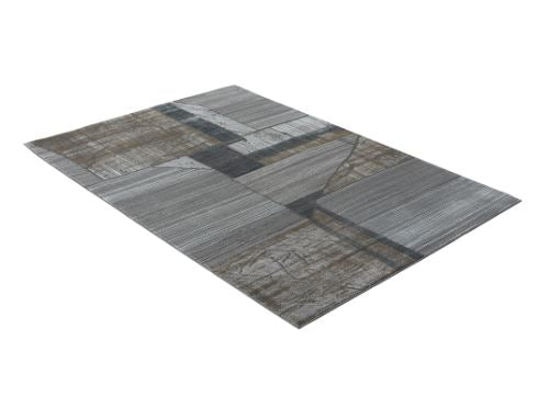 5' 1" x 6' 11" Grey Graphite Abstract Themed Polyester Area Rug By Allstar Rugs