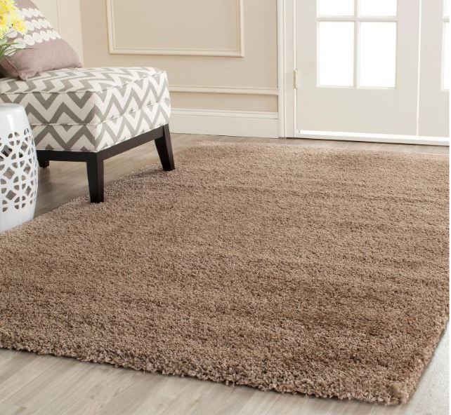 Shag Square Rug 5'1"x5'1" Dark Beige- Safavieh