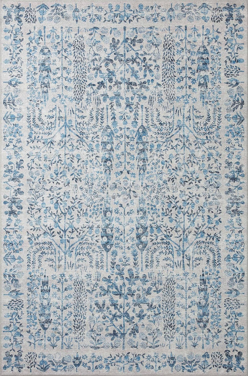 3'-9" x 5'-6" Blue .19" Pile Height, Accent Rug by Loloi Rifle Paper Co. Maison Collection