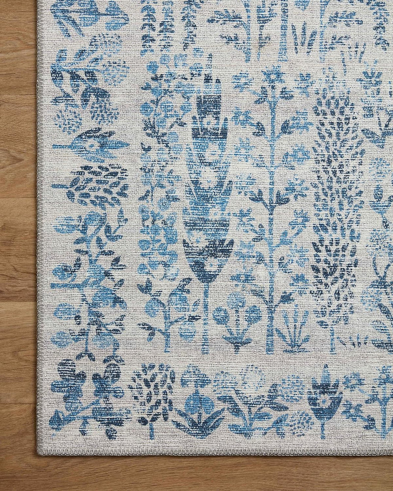 3'-9" x 5'-6" Blue .19" Pile Height, Accent Rug by Loloi Rifle Paper Co. Maison Collection