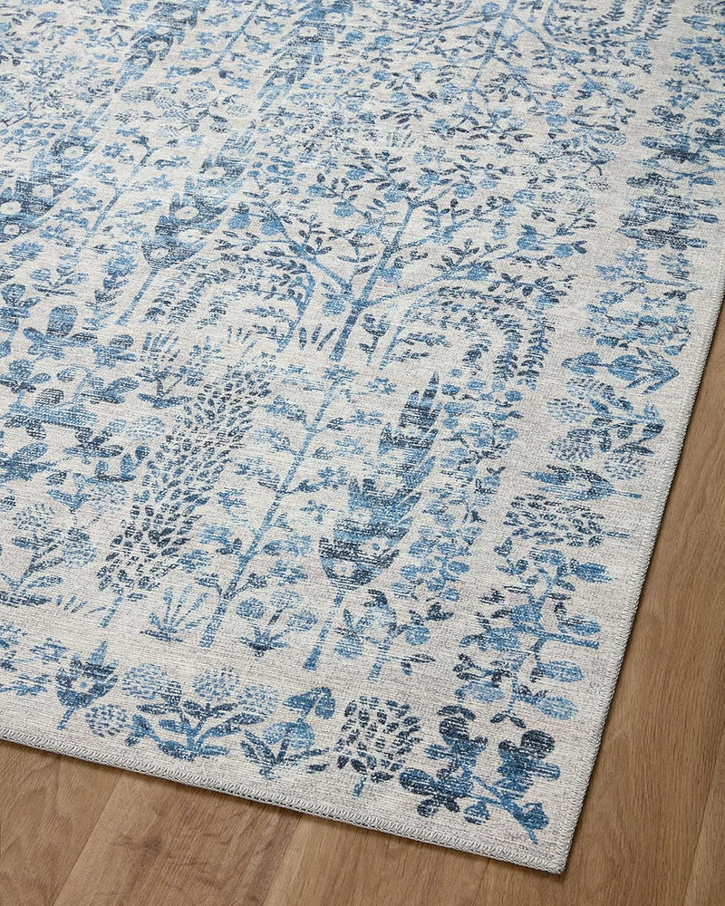 3'-9" x 5'-6" Blue .19" Pile Height, Accent Rug by Loloi Rifle Paper Co. Maison Collection