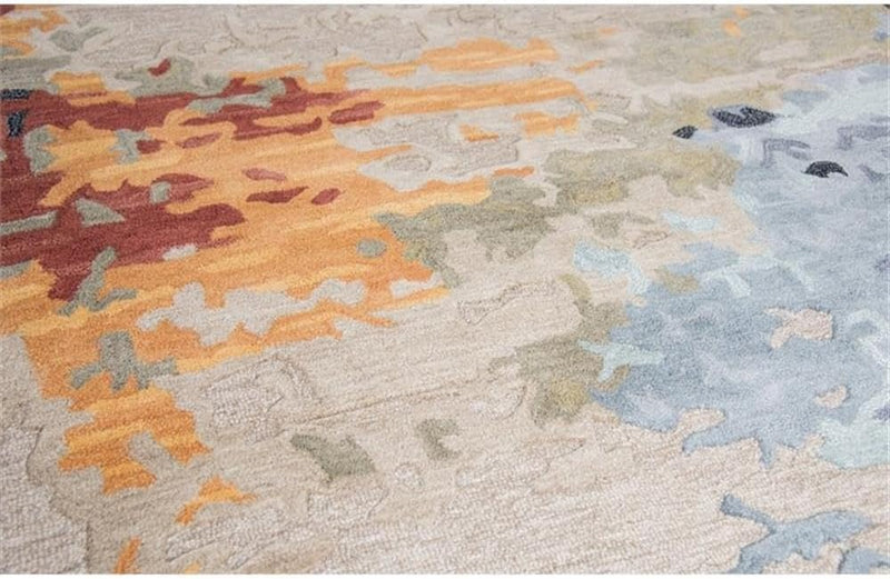 5' x 8' Handmade Tan/Gray/Black/Orange/Red/Gold/Aqua Area Rug by Rizzy Home Alora Decor Lapis
