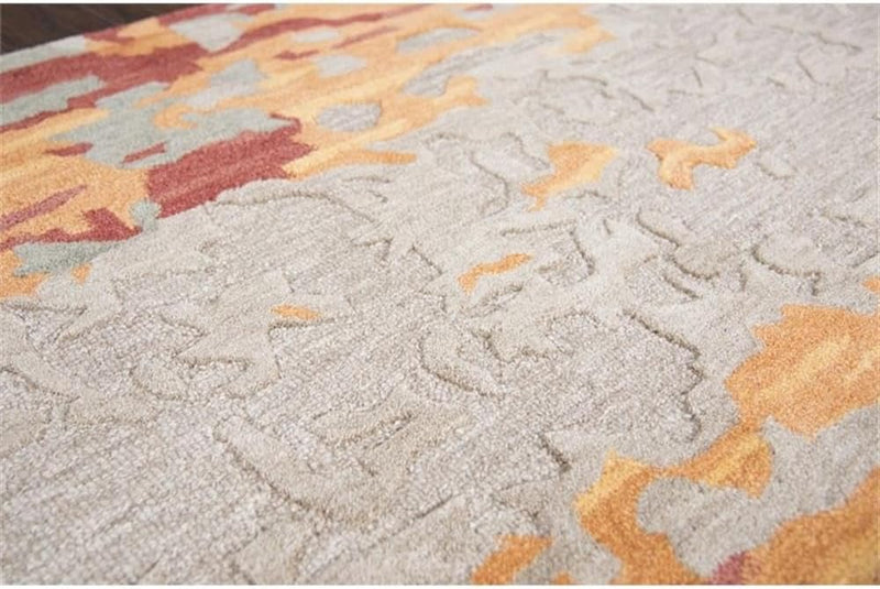 5' x 8' Handmade Tan/Gray/Black/Orange/Red/Gold/Aqua Area Rug by Rizzy Home Alora Decor Lapis