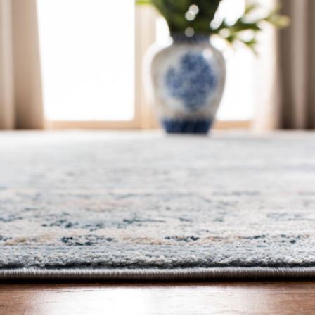 5 ft. x 8 ft. Light Blue/Cream Speckled Floral Border Isabella Area Rug by SAFAVIEH