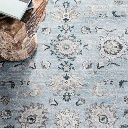 5 ft. x 8 ft. Light Blue/Cream Speckled Floral Border Isabella Area Rug by SAFAVIEH