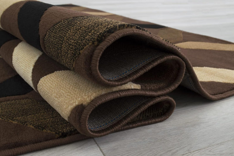 5x7 (4' 11" x 6' 11") Chocolate and Mocha Modern and Contemporary with Ivory and Espresso Diamond Design