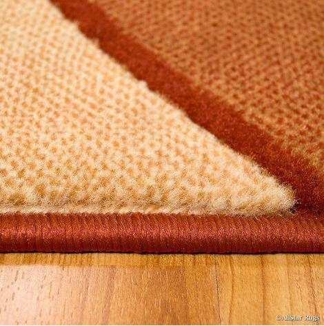 5x7 Orange Modern Contemporary Area Rug by Allstar