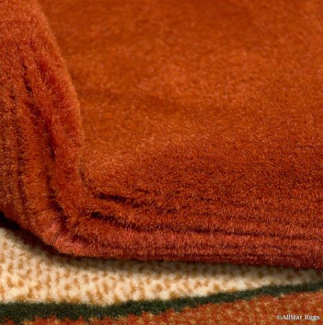 5x7 Orange Modern Contemporary Area Rug by Allstar