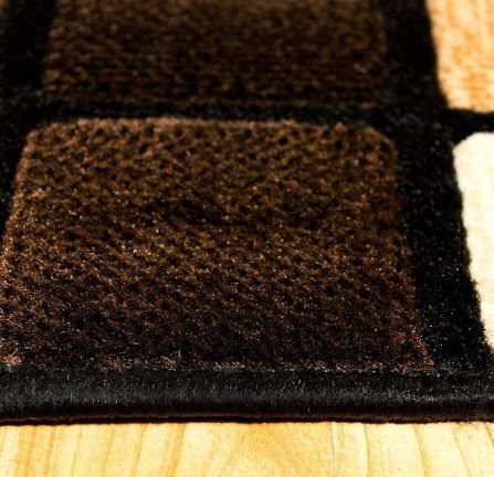 (5' 2" x 7' 2" Black Modern Squares Contemporary Area Rug by Allstar