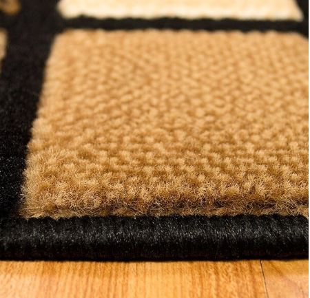 (5' 2" x 7' 2" Black Modern Squares Contemporary Area Rug by Allstar