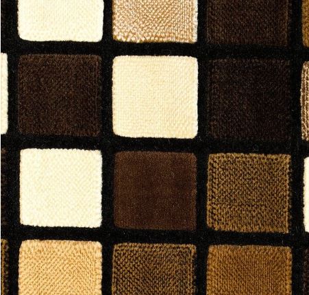 (5' 2" x 7' 2" Black Modern Squares Contemporary Area Rug by Allstar