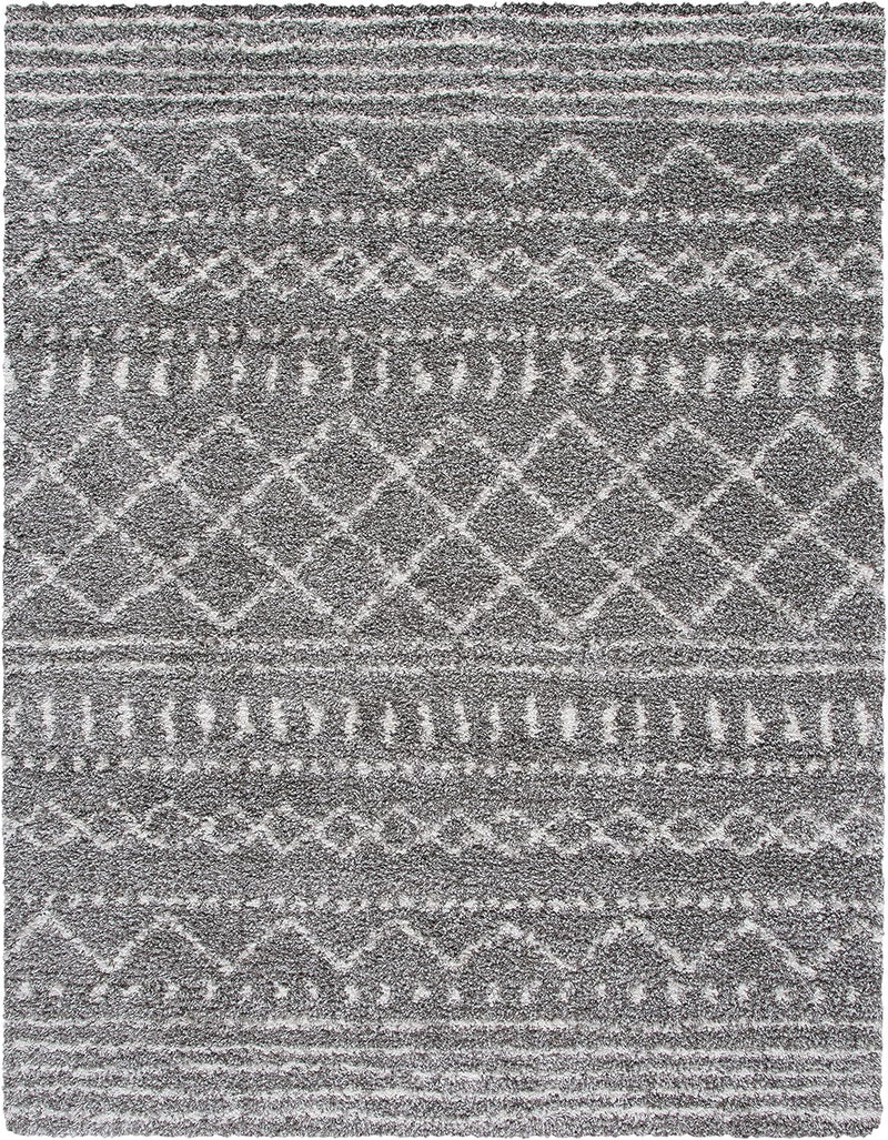 10' x 14', Brown & Ivory, Moroccan Design, Non-Shedding & Easy Care, 1.6-inch Thick by SAFAVIEH Arizona Shag Collection Area Rug