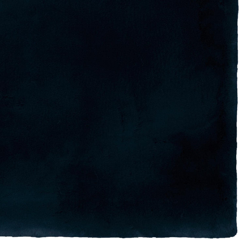 8' x 1'0 Navy Linon Maven Faux Rabbit