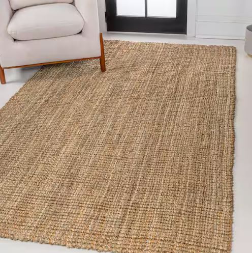 3 ft. x 5 ft. Natural Biot Traditional Rustic Handwoven Jute Solid by JONATHAN Y