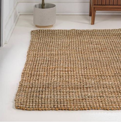 3 ft. x 5 ft. Natural Biot Traditional Rustic Handwoven Jute Solid by JONATHAN Y