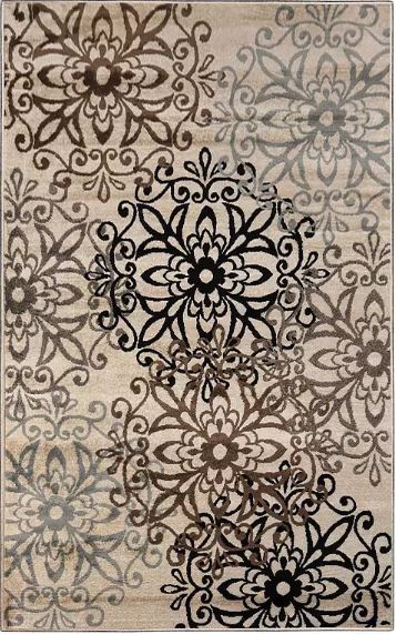 8' Round Superior Leigh Modern Floral Medallion Indoor Area Rug