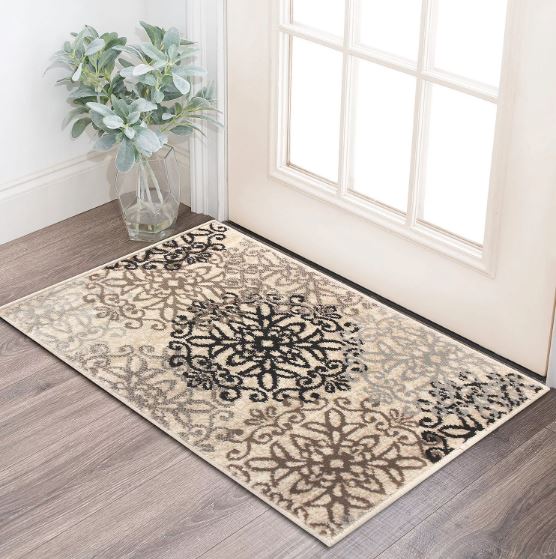 8' Round Superior Leigh Modern Floral Medallion Indoor Area Rug