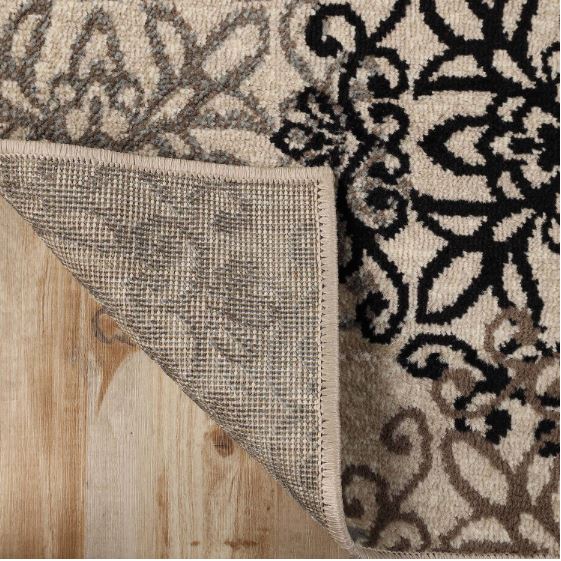 8' Round Superior Leigh Modern Floral Medallion Indoor Area Rug