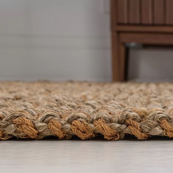 2.3' x 5' Rustic Traditional Handwoven Jute Solid Runner Area Rug - JONATHAN Y