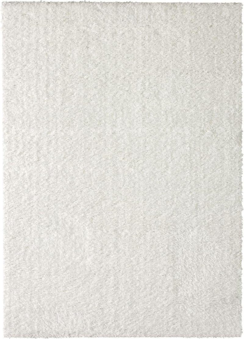 5' x 7' White Fuzzy Solid Shag Polypropylene Area Rug