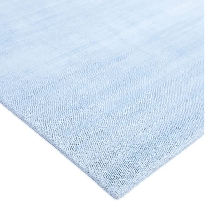 8' x 10'  Light Blue Milo Hand Loomed Contemporary Solid Area Rug