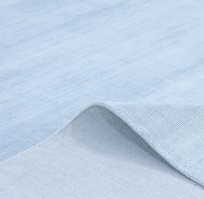 8' x 10'  Light Blue Milo Hand Loomed Contemporary Solid Area Rug