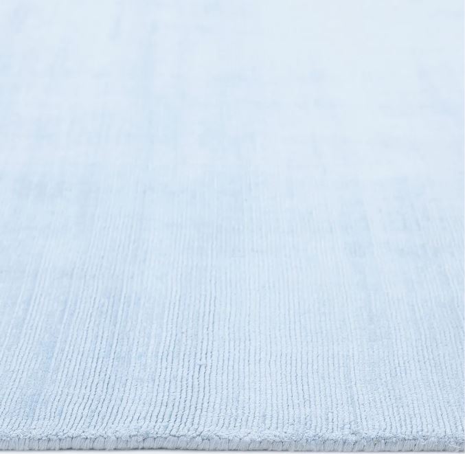8' x 10'  Light Blue Milo Hand Loomed Contemporary Solid Area Rug