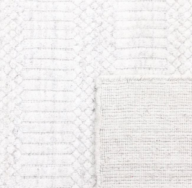 10' x 14' Ivory Sanam Hand Loomed Contemporary Solid Area Rug