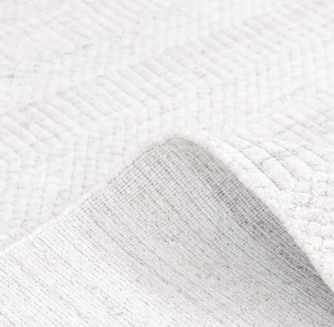 10' x 14' Ivory Sanam Hand Loomed Contemporary Solid Area Rug