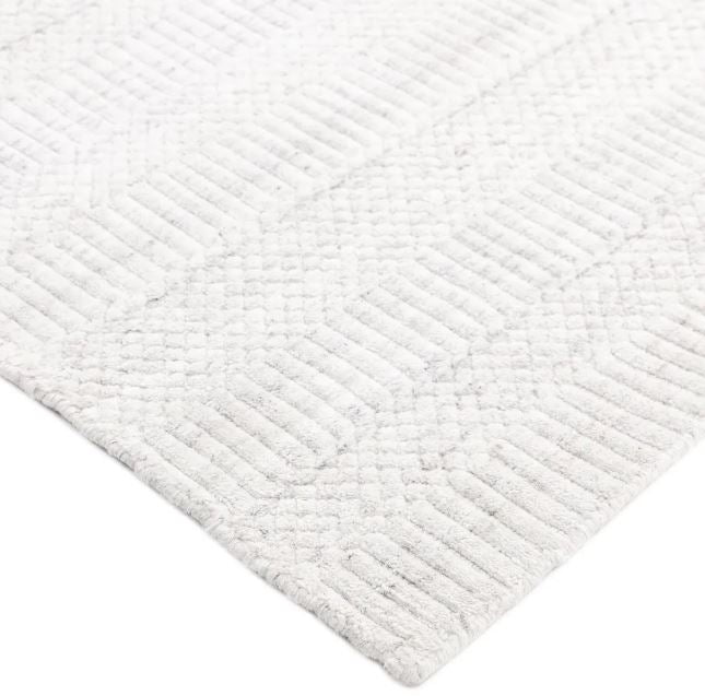 9' x 12' Ivory Sanam Hand Loomed Contemporary Solid Area Rug