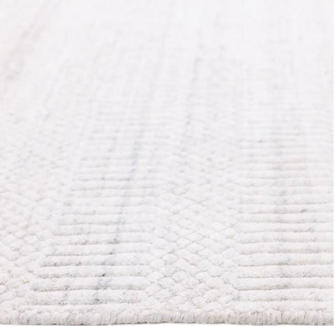 9' x 12' Ivory Sanam Hand Loomed Contemporary Solid Area Rug