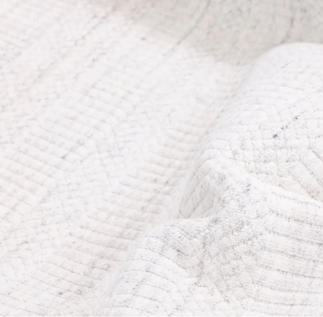 9' x 12' Ivory Sanam Hand Loomed Contemporary Solid Area Rug