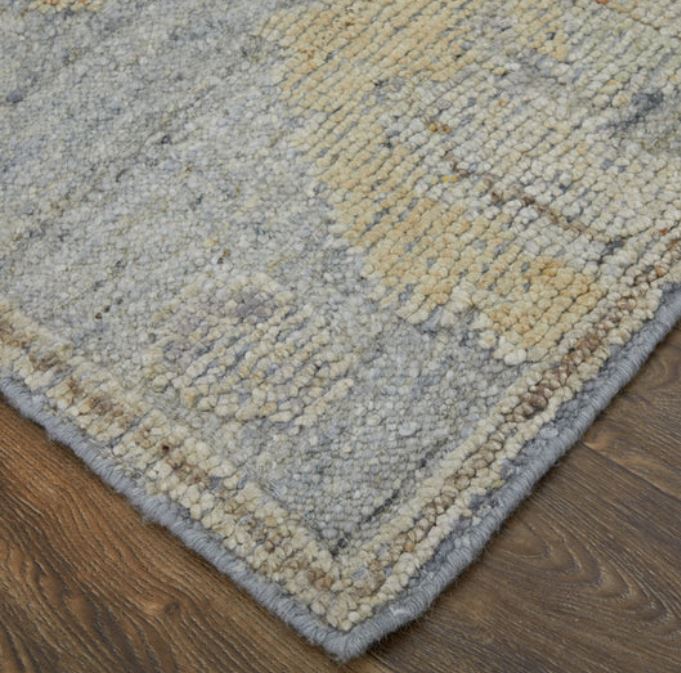 7.9' x 9.9' Blue/Gray/Yellow Area Rug Feizy Grafton