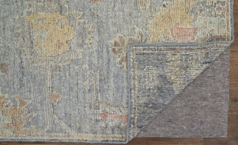7.9' x 9.9' Blue/Gray/Yellow Area Rug Feizy Grafton