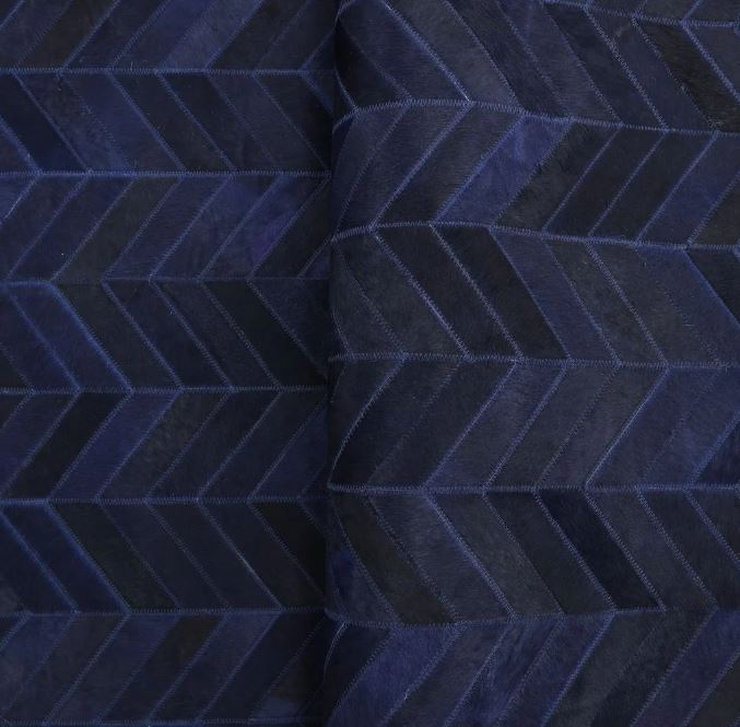 9' x 12' AMeir Handmade Contemporary Cowhide Blue Area Rug