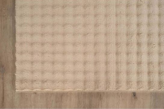 4 ft. x 6 ft. Beige Non Slip Rubber Back Polyester Solid Indoor CloudSoft Area Rug